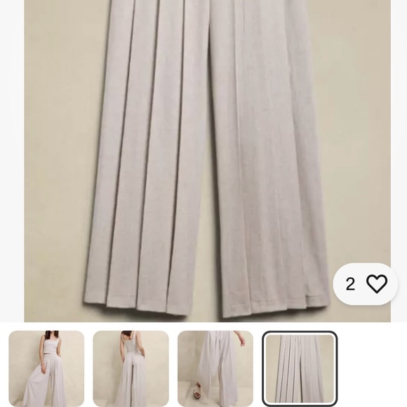 NWOT Banana Republic Factory LINEN-BLEND PALAZZO PANT6/Flax - Picture 5 of 6